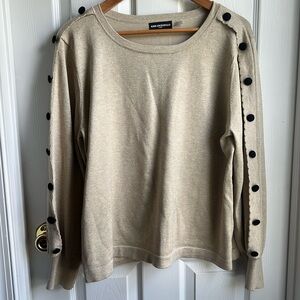 Karl Lagerfeld Beige Sweater with Black Accents